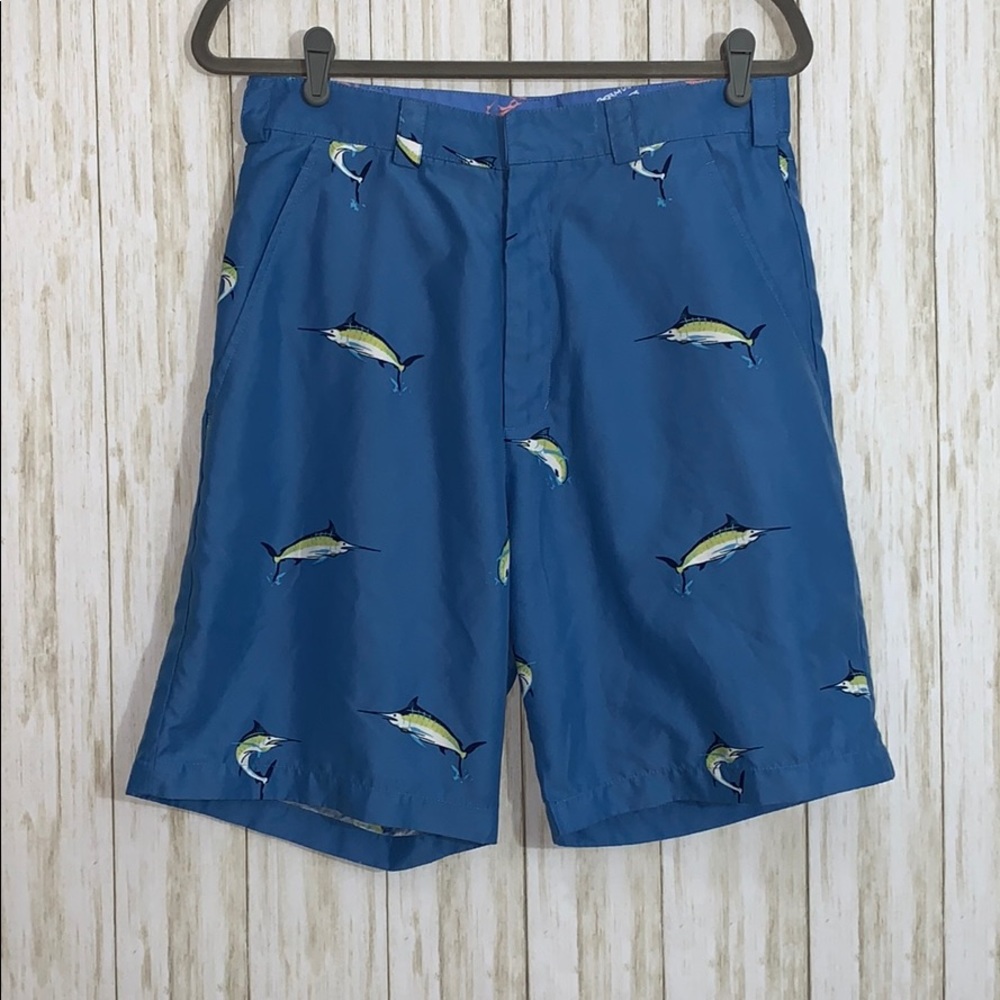 Size 32 Bermuda Style Swordfish Print Shorts